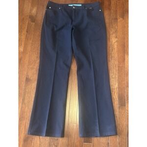 Escada Sport Wide Leg Blue 5 Pocket Pants Made In Italy Stretch Cotton‎ 46 36x32